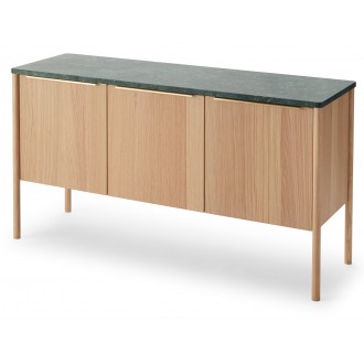 Cabinet Jut  – Chêne huilé / marbre vert  – 126x39x68 cm