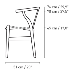 Carl Hansen & Søn – Chaise CH24 Soft Color Ilse Crawford, falu et corde de papier naturelle