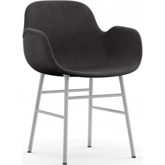 City velvet 93 / White – Form Chair with armrests