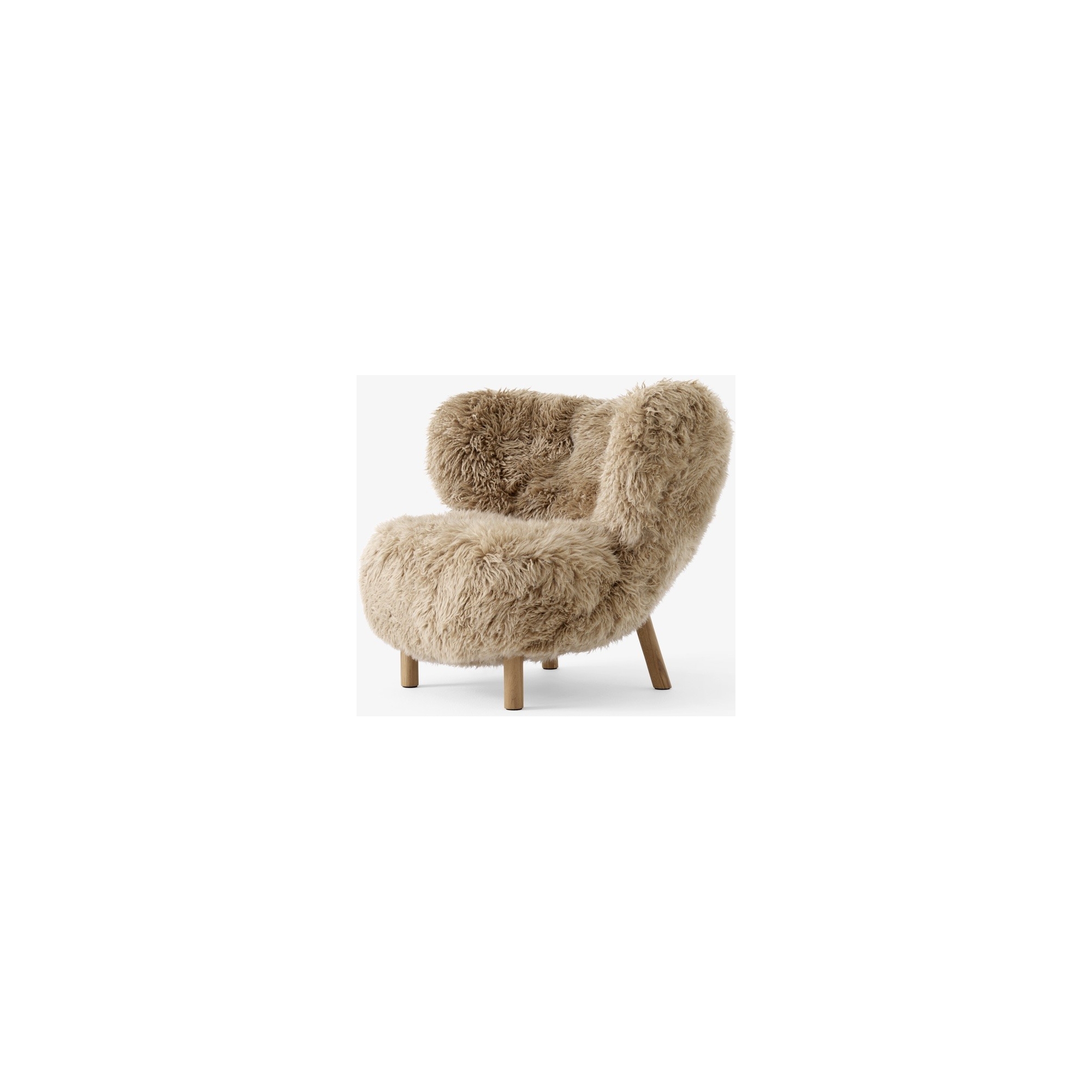 Little Petra Lounge chair VB1 - Honey sheepskin 5 cm + white oiled oak - &Tradition