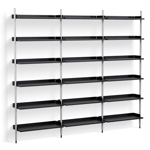 Pier System 103 –  PS Black Shelves + Anodised Aluminium Profiles - HAY