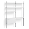 White Shelves + Anodised Aluminium Profiles – Pier System 12 - HAY