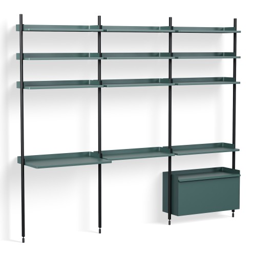 Blue Shelves + Black Anodised Aluminium Profiles – Pier System 23 - HAY