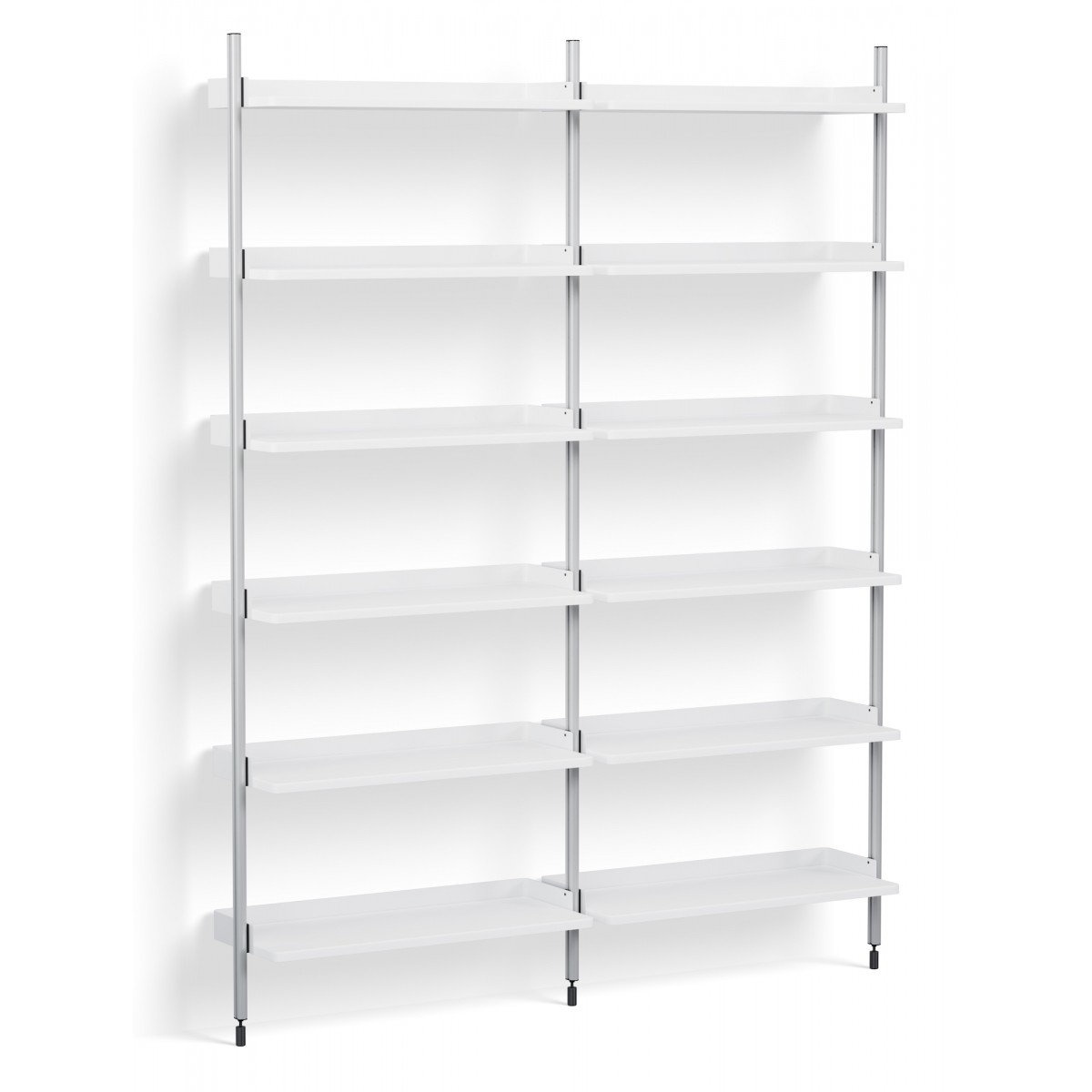 Pier System 102 – PS White Shelves + Anodised Aluminium Profiles