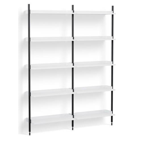 White Shelves + Black Anodised Aluminium Profiles – Pier System 112 - HAY