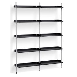 Black Shelves + Anodised Aluminium Profiles – Pier System 112 - HAY