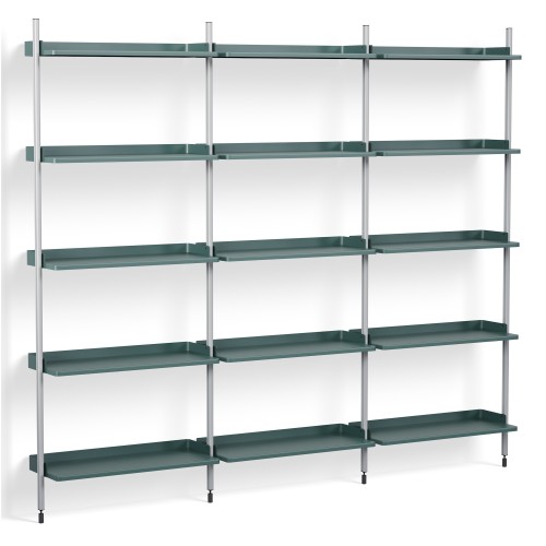 Blue Shelves + Anodised Aluminium Profiles – Pier System 113 - HAY