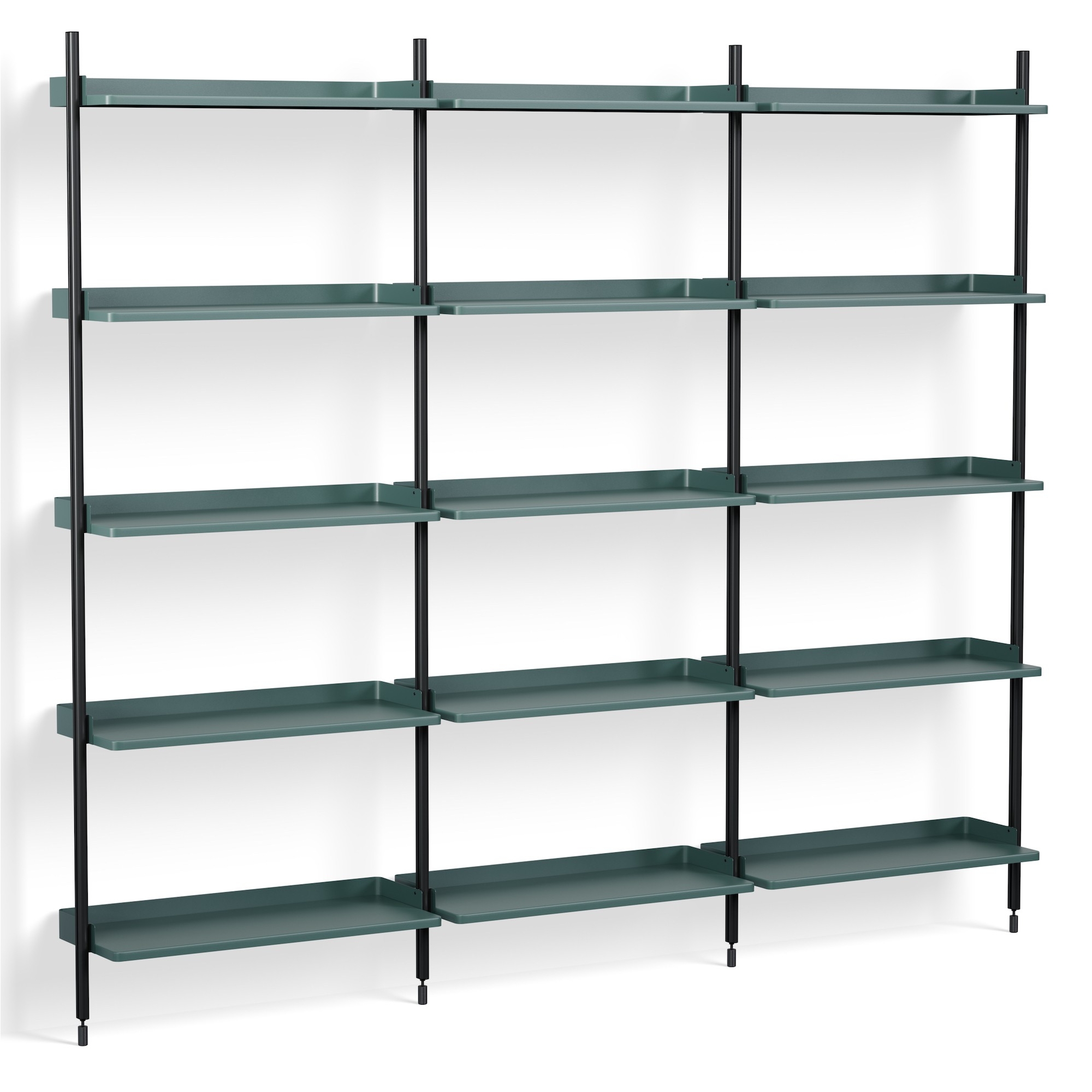 Blue Shelves + Black Anodised Aluminium Profiles – Pier System 113 - HAY