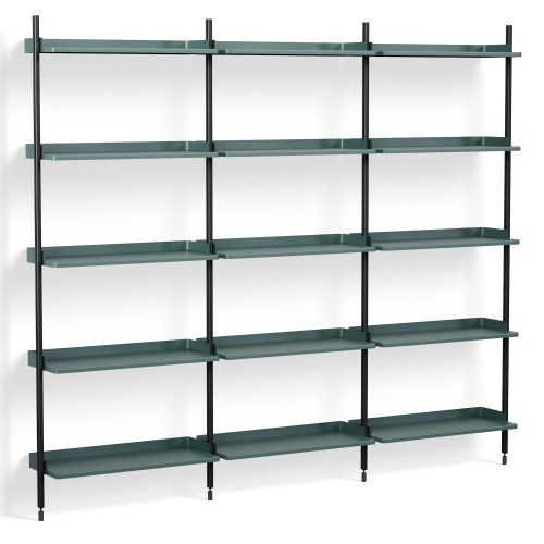 Blue Shelves + Black Anodised Aluminium Profiles – Pier System 113 - HAY