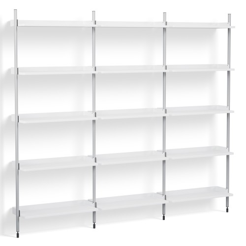 White Shelves + Anodised Aluminium Profiles – Pier System 113 - HAY