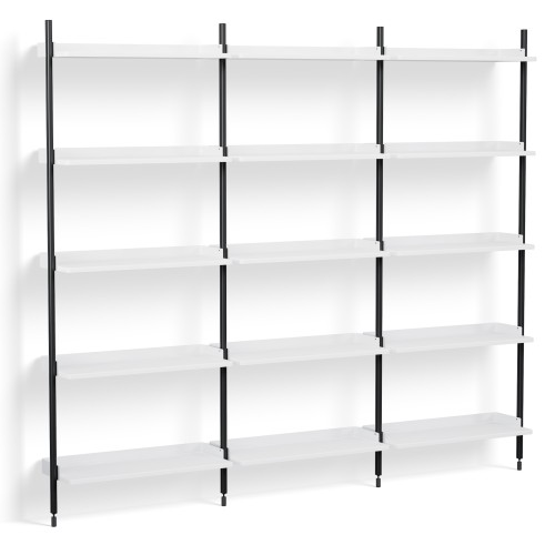 White Shelves + Black Anodised Aluminium Profiles – Pier System 113 - HAY