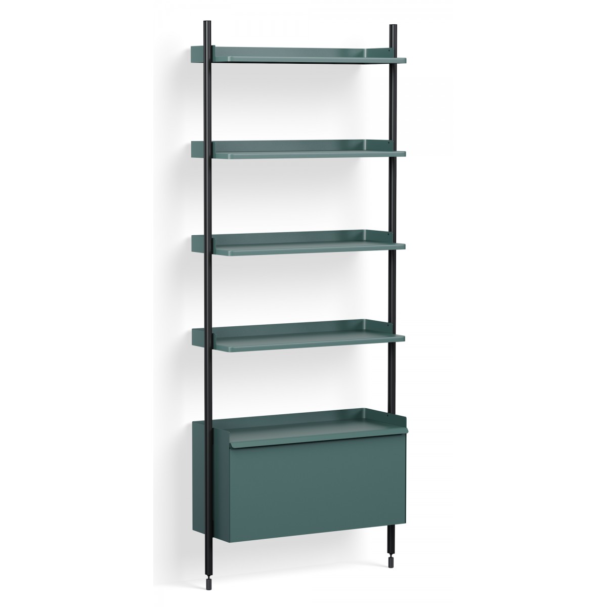 Blue Shelves + Black Anodised Aluminium Profiles – Pier System 121