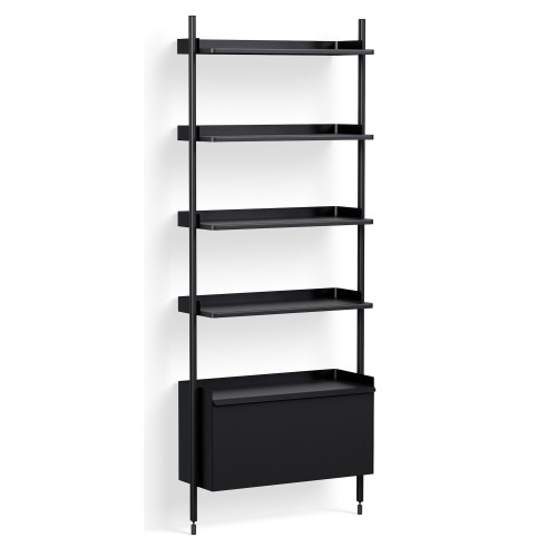 Black Shelves + Black Anodised Aluminium Profiles – Pier System 121 - HAY