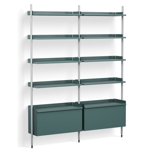 Blue Shelves + Anodised Aluminium Profiles – Pier System 122 - HAY