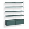 Blue Shelves + Anodised Aluminium Profiles – Pier System 122 - HAY