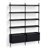 Black Shelves + Black Anodised Aluminium Profiles – Pier System 122 - HAY