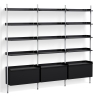 Black Shelves + Anodised Aluminium Profiles – Pier System 123 - HAY