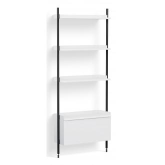 White Shelves + Black Anodised Aluminium Profiles – Pier System 131