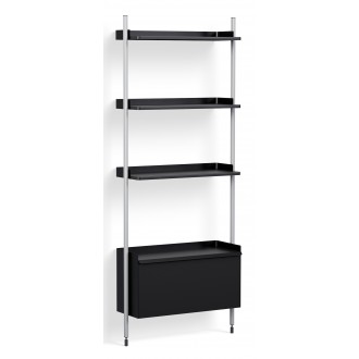 Black Shelves + Anodised Aluminium Profiles – Pier System 131