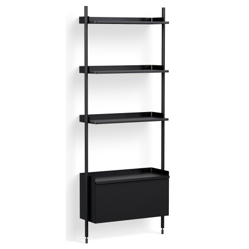 Black Shelves + Black Anodised Aluminium Profiles – Pier System 131 - HAY