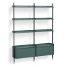 Blue Shelves + Black Anodised Aluminium Profiles – Pier System 132 - HAY