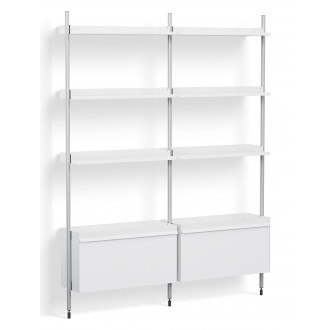 White Shelves + Anodised Aluminium Profiles – Pier System 132