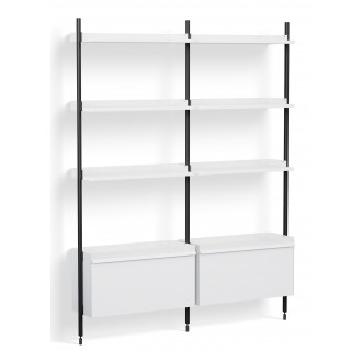 White Shelves + Black Anodised Aluminium Profiles – Pier System 132