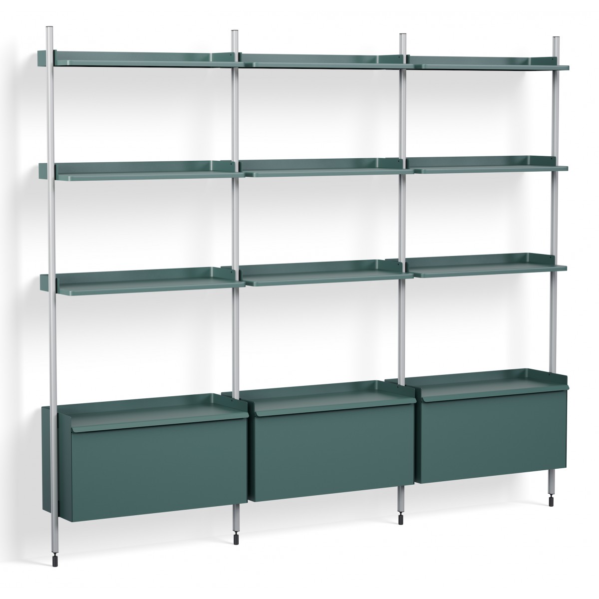 Blue Shelves + Anodised Aluminium Profiles – Pier System 133