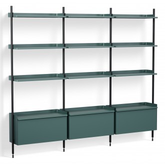 Blue Shelves + Black Anodised Aluminium Profiles – Pier System 133