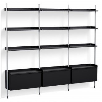 Black Shelves + Anodised Aluminium Profiles – Pier System 133