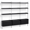 Black Shelves + Anodised Aluminium Profiles – Pier System 133 - HAY