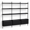 Black Shelves + Black Anodised Aluminium Profiles – Pier System 133