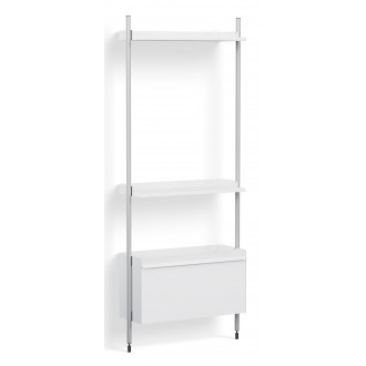 Pier System 141 – PS White Shelves + Anodised Aluminium Profiles