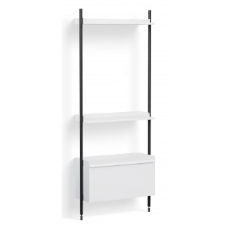 Pier System 141 – PS White Shelves + Black Anodised Aluminium Profiles