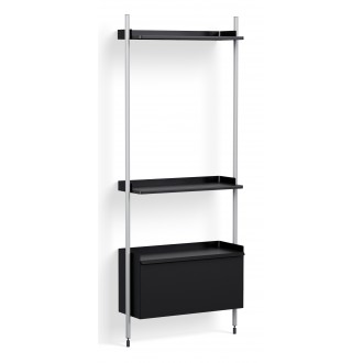 Pier System 141 – PS Black Shelves + Anodised Aluminium Profiles