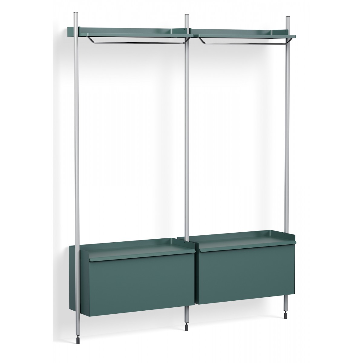 Pier System 1002 – PS Blue Shelves + Anodised Aluminium Profiles