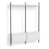 Pier System 1002 – PS White Shelves + Black Anodised Aluminium Profiles