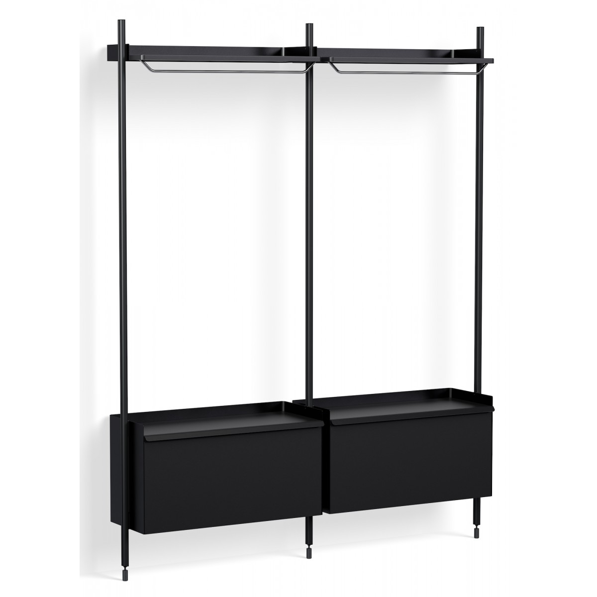 Pier System 1002 – PS Black Shelves + Black Anodised Aluminium Profiles