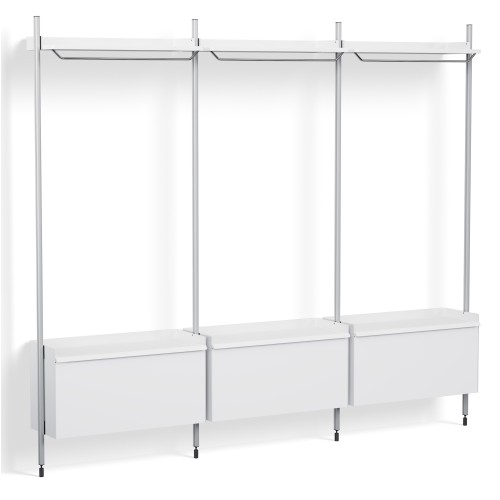 Pier System 1003 – PS White Shelves + Anodised Aluminium Profiles - HAY