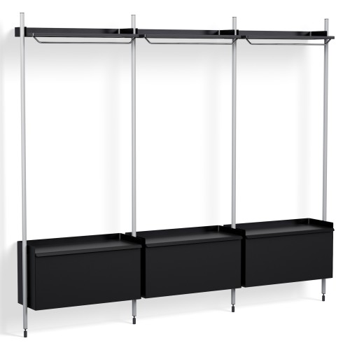 Pier System 1003 – PS Black Shelves + Anodised Aluminium Profiles - HAY