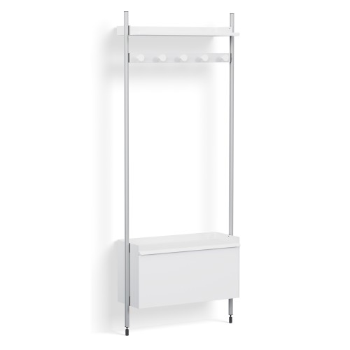 Pier System 1061 – PS White Shelves + Anodised Aluminium Profiles - HAY