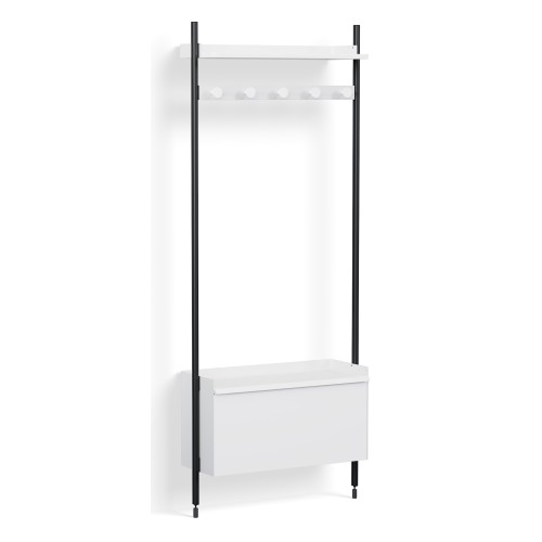 Pier System 1061 – PS White Shelves + Black Anodised Aluminium Profiles - HAY