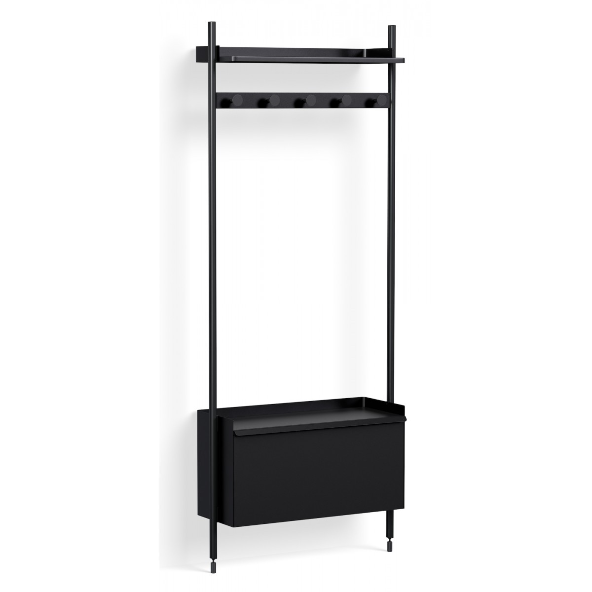 Pier System 1061 – PS Black Shelves + Black Anodised Aluminium Profiles