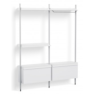 Pier System 1072 – PS White Shelves + Anodised Aluminium Profiles