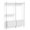 Pier System 1072 – PS White Shelves + Anodised Aluminium Profiles - HAY