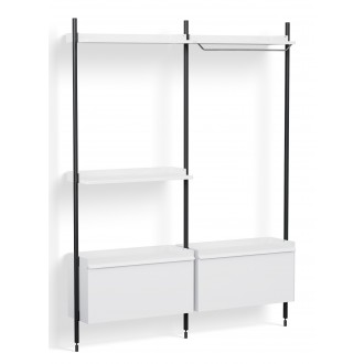 Pier System 1072 – PS White Shelves + Black Anodised Aluminium Profiles