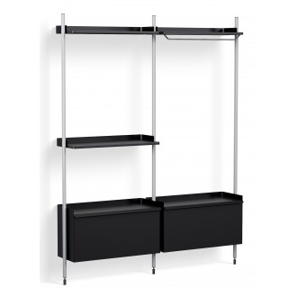 Pier System 1072 – PS Black Shelves + Anodised Aluminium Profiles