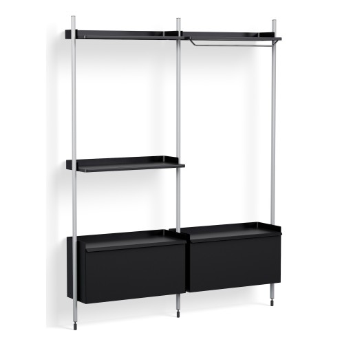 Pier System 1072 – PS Black Shelves + Anodised Aluminium Profiles - HAY