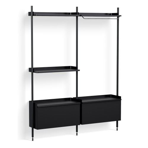 Pier System 1072 – PS Black Shelves + Black Anodised Aluminium Profiles - HAY