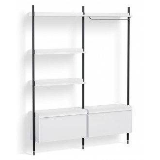 Pier System 1082 – PS White Shelves + Black Anodised Aluminium Profiles